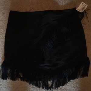 Kendall & Kylie black fringe skirt